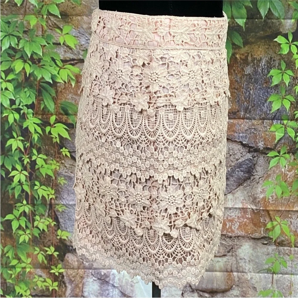 American‎ Eagle Blush Pink Lace Mini Skirt